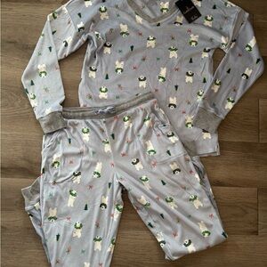 Women’s Polar Bear Cuddl Duds Fleece V-Neck Top & Joggers Pajama Set